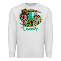 Oatmeal Heather Cancer Zodiac Sign Sunflower Leopard Serape Premium Sweatshirt - RanaPortraitStore