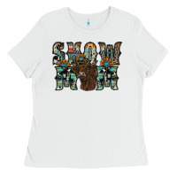 White show mom highland cow Ladies Tee - SublimationCraftShop