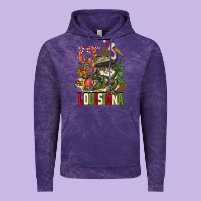 Christmas Louisiana Vintage Hoodie Designed By Barkaloodesign