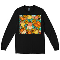 Black pumpkin sunflowers leaves Long Sleeve Tee - Artiststas