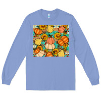 Colony Blue pumpkin sunflowers leaves Long Sleeve Tee - Artiststas