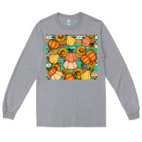 Heather Grey pumpkin sunflowers leaves Long Sleeve Tee - Artiststas