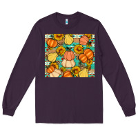 Plum pumpkin sunflowers leaves Long Sleeve Tee - Artiststas