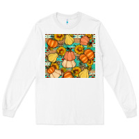 White pumpkin sunflowers leaves Long Sleeve Tee - Artiststas