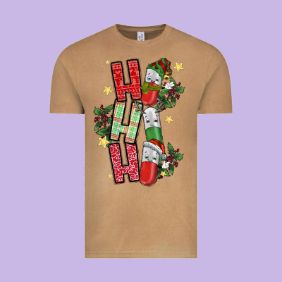 Ho Ho Ho Pharmacy Vintage Tee Designed By Cowhidedigitalart
