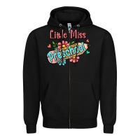 Black little miss preschool Zipper Hoodie - RanaPortraitStore