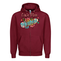 Burgundy little miss preschool Zipper Hoodie - RanaPortraitStore