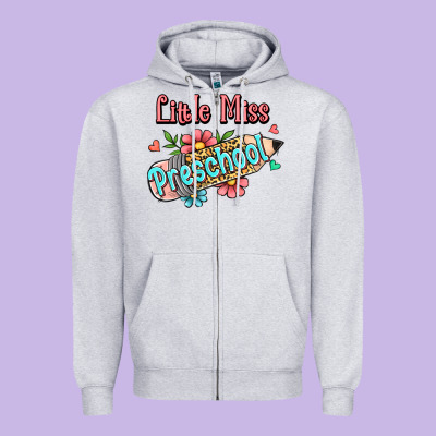 Little Miss Preschool Zipper Hoodie Designed By Ranaportraitstore