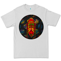 Dove Grey african masks round earrings 2 Premium Tee - BundleAndBundleShop