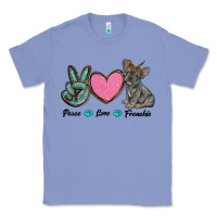Colony Blue peace love frenchie Classic Tee - RanaPortraitStore