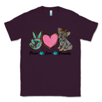 Plum peace love frenchie Classic Tee - RanaPortraitStore