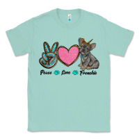 Seafoam peace love frenchie Classic Tee - RanaPortraitStore