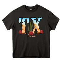 Asphalt texas cactus Heavy Core Tee - RanaPortraitStore