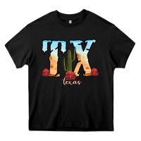 Black texas cactus Heavy Core Tee - RanaPortraitStore