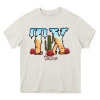 Cream texas cactus Heavy Core Tee - RanaPortraitStore