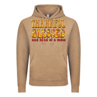 Vintage Coffee thankful blessed and kind of a mess Vintage Hoodie - BarkalooDesign