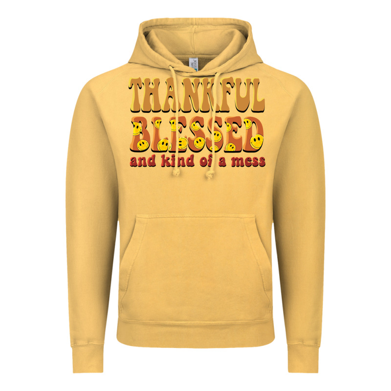 Thankful Blessed And Kind Of A Mess Vintage Hoodie by BarkalooDesign | Teevron