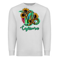 Dove Grey Capricorn Zodiac Sign Sunflower Leopard Serape Premium Sweatshirt - RanaPortraitStore