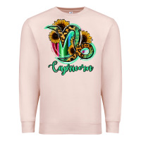 Pale Pink Capricorn Zodiac Sign Sunflower Leopard Serape Premium Sweatshirt - RanaPortraitStore