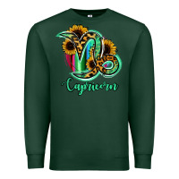 Sports Green Capricorn Zodiac Sign Sunflower Leopard Serape Premium Sweatshirt - RanaPortraitStore