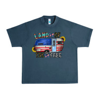 Midnight Navy land of the free Urban Heavy Tee - CowhideDigitalArt