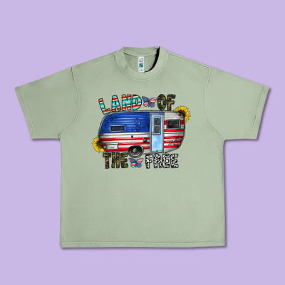 Land Of The Free Urban Heavy Tee Designed By Cowhidedigitalart