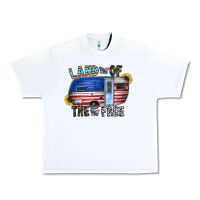 White land of the free Urban Heavy Tee - CowhideDigitalArt