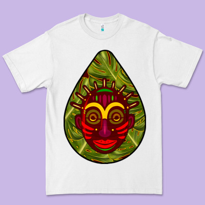 African Masks Teardrop  7 Premium Tee Designed By Bundleandbundleshop