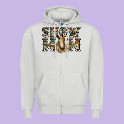Show Mom Horse Zipper Hoodie Designed By Ranaportraitstore