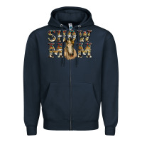 Navy show mom horse Zipper Hoodie - RanaPortraitStore