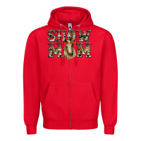 Red show mom horse Zipper Hoodie - RanaPortraitStore