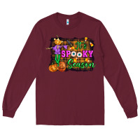 Burgundy it's spooky season halloween Long Sleeve Tee - Artiststas