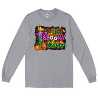 Heather Grey it's spooky season halloween Long Sleeve Tee - Artiststas