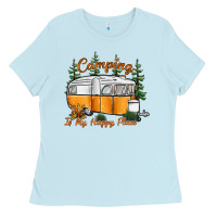 Baby Blue camping is my happy place Ladies Tee - SublimationCraftShop