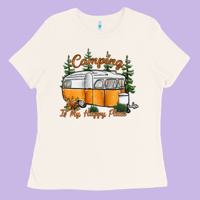 Camping Is My Happy Place Ladies Tee Designed By Sublimationcraftshop