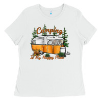 White camping is my happy place Ladies Tee - SublimationCraftShop