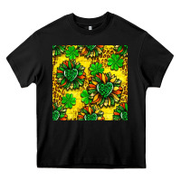 Black St. Patrick's sunflower seamless pattern Heavy Core Tee - BundleAndBundleShop
