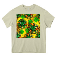 Mossy St. Patrick's sunflower seamless pattern Heavy Core Tee - BundleAndBundleShop