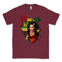 Burgundy Free-ish since 1865 black woman Classic Tee - FaDigitalArtStudio
