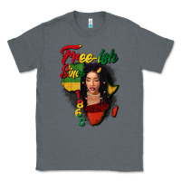 Charcoal Heather Free-ish since 1865 black woman Classic Tee - FaDigitalArtStudio