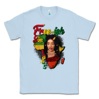 Dusty Blue Free-ish since 1865 black woman Classic Tee - FaDigitalArtStudio