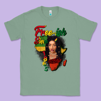 Free-ish Since 1865 Black Woman Classic Tee Designed By Fadigitalartstudio