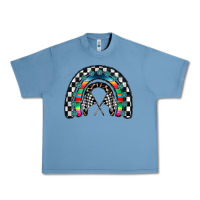 Pebble Blue Racing Rainbow Urban Heavy Tee - CowhideDigitalArt