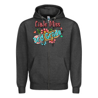 Charcoal Heather little miss third grade Zipper Hoodie - RanaPortraitStore
