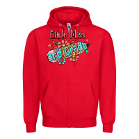 Red little miss third grade Zipper Hoodie - RanaPortraitStore