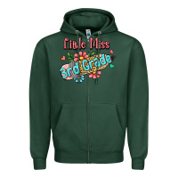 Sports Green little miss third grade Zipper Hoodie - RanaPortraitStore