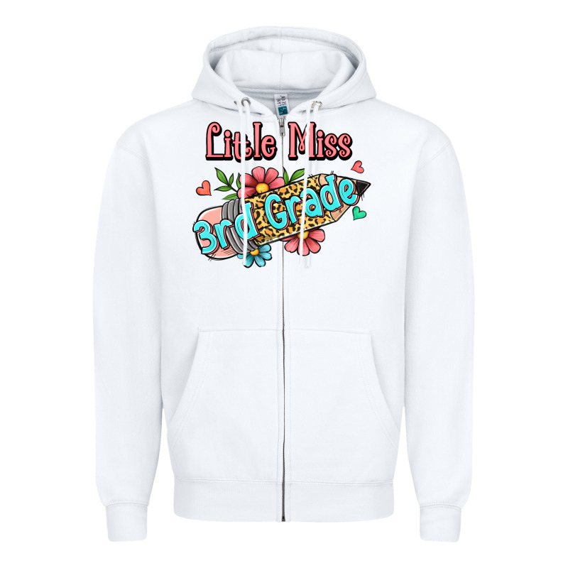 Little Miss Third Grade Zipper Hoodie by RanaPortraitStore | Teevron