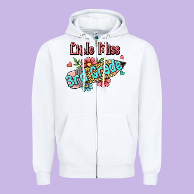 Little Miss Third Grade Zipper Hoodie Designed By Ranaportraitstore
