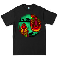 Black african masks round earrings 3 Premium Tee - BundleAndBundleShop