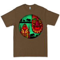 Cacao african masks round earrings 3 Premium Tee - BundleAndBundleShop